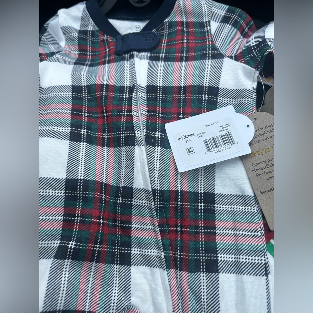 Honest Baby Clothing Organic Cotton Boy/Girl Long Sleeve Christmas Sleep N Play - Picture 5 of 5
